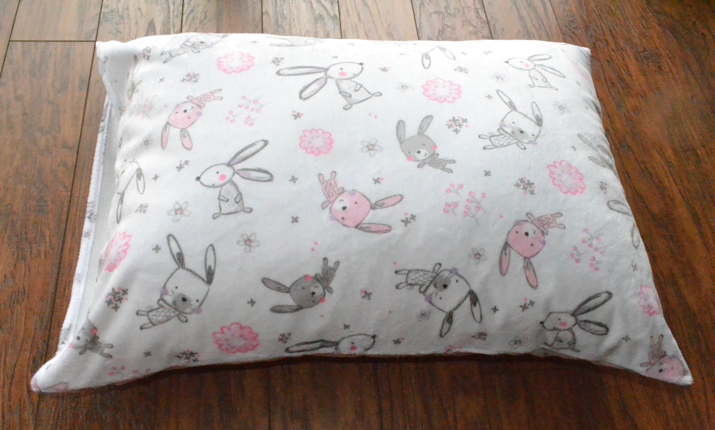 Bunny playground minky pillowcase