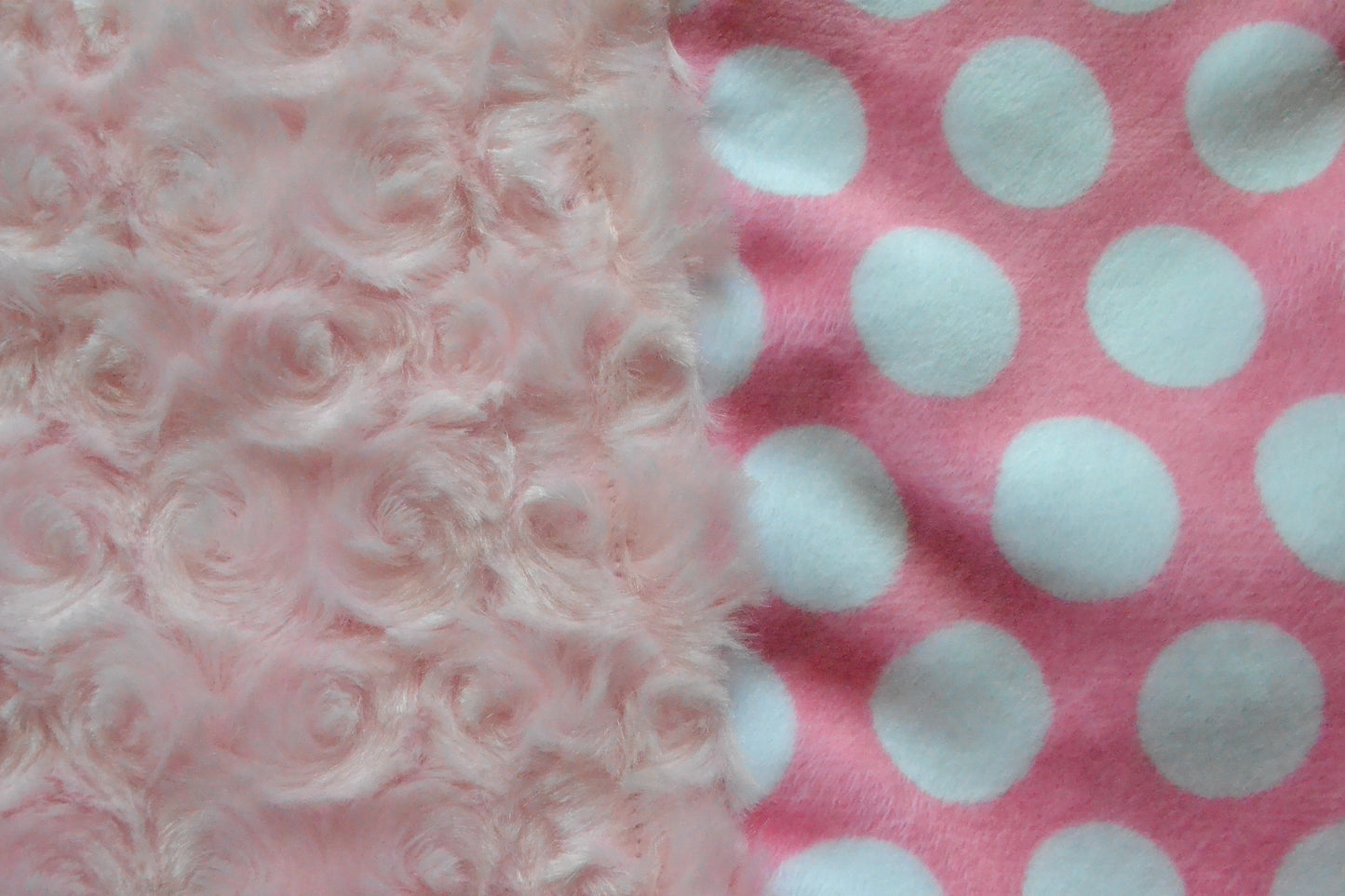 Rose embossed and polka dots minky pillowcase